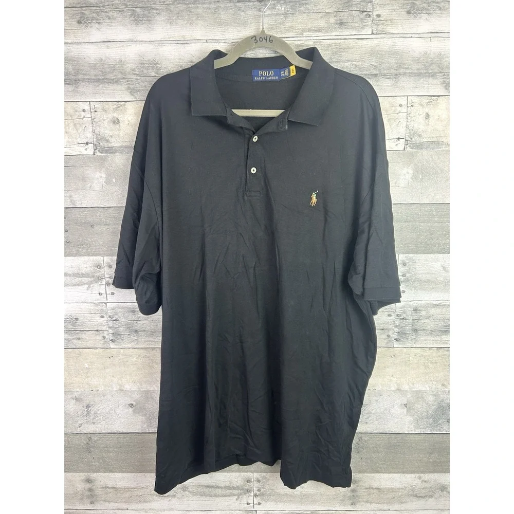 Polo Ralph Lauren Men's Black 2XLT Short Sleeve Polo